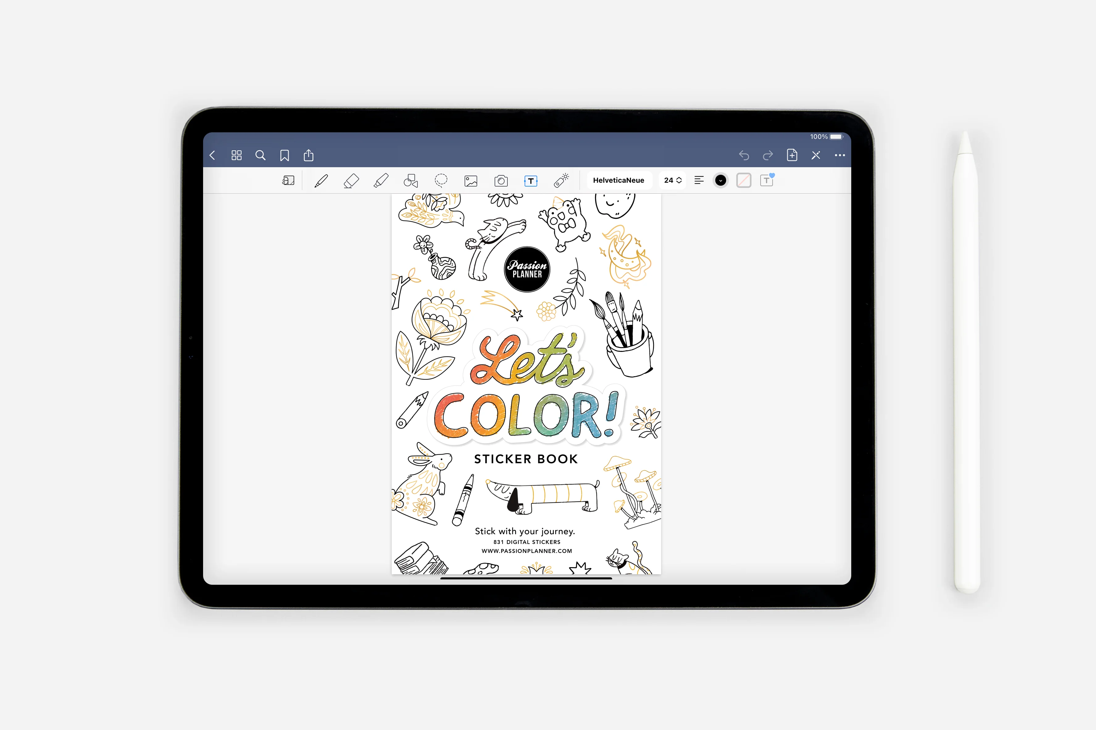 Digital Let's Color! Sticker Book