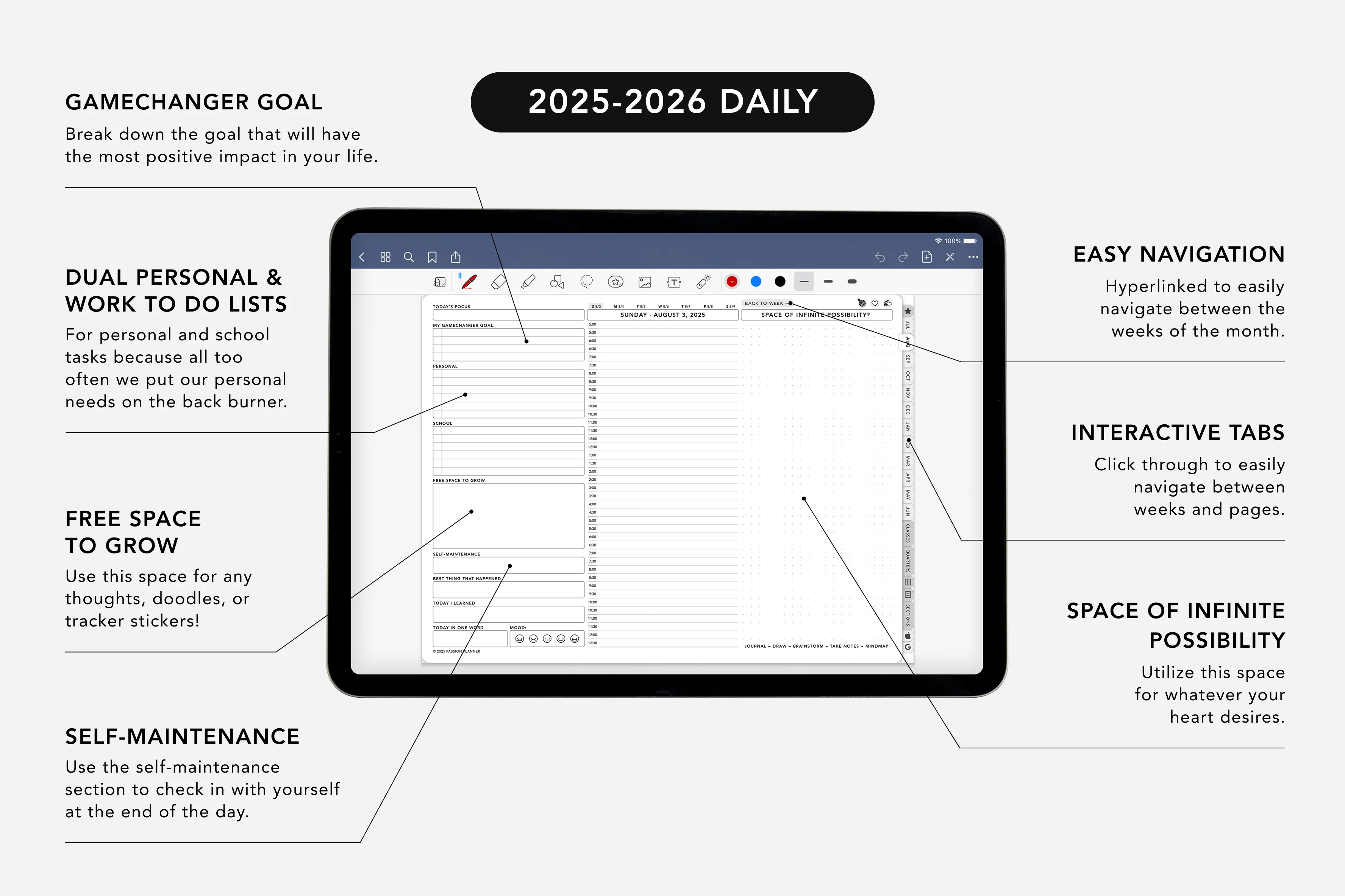 Digital Student Planner - 2025-2026 Weekly & Daily - Elite Black - Image 3