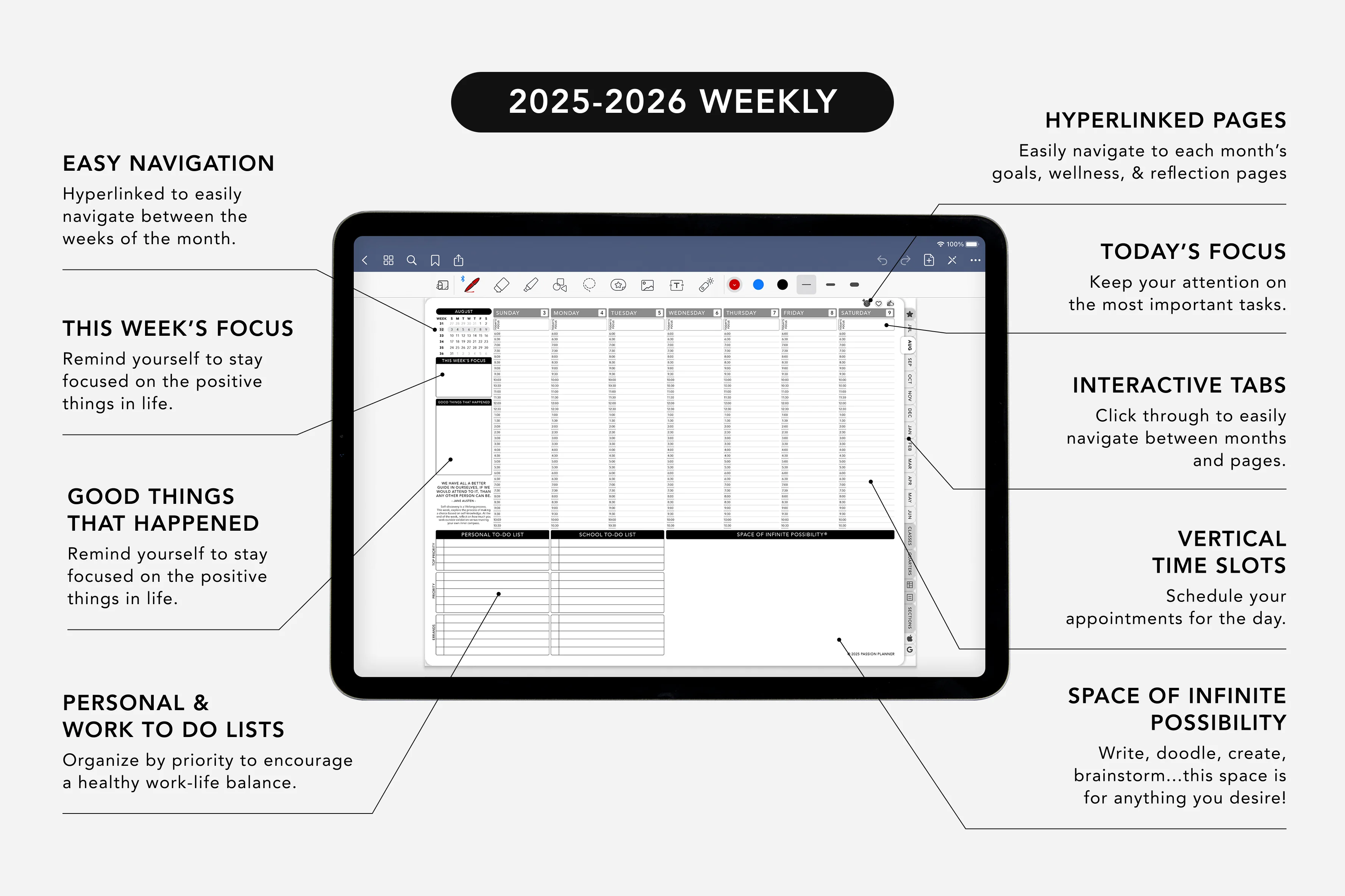 Digital Student Planner - 2025-2026 Weekly & Daily - Elite Black - Image 4