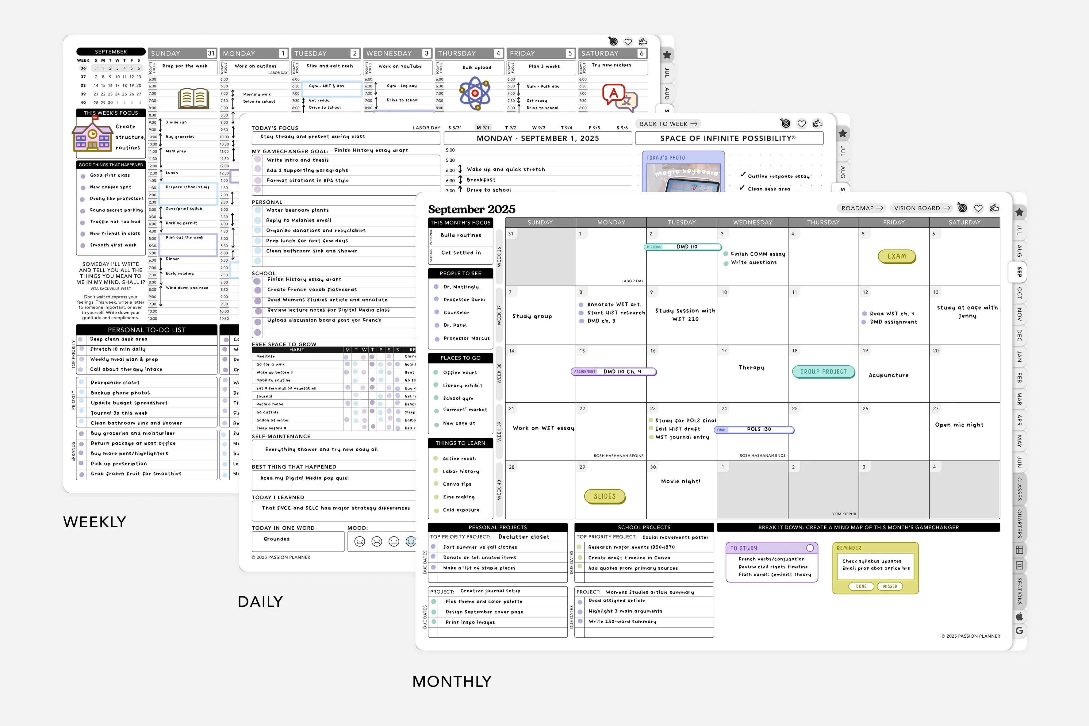 Digital Student Planner - 2025-2026 Weekly & Daily - Elite Black - Image 8
