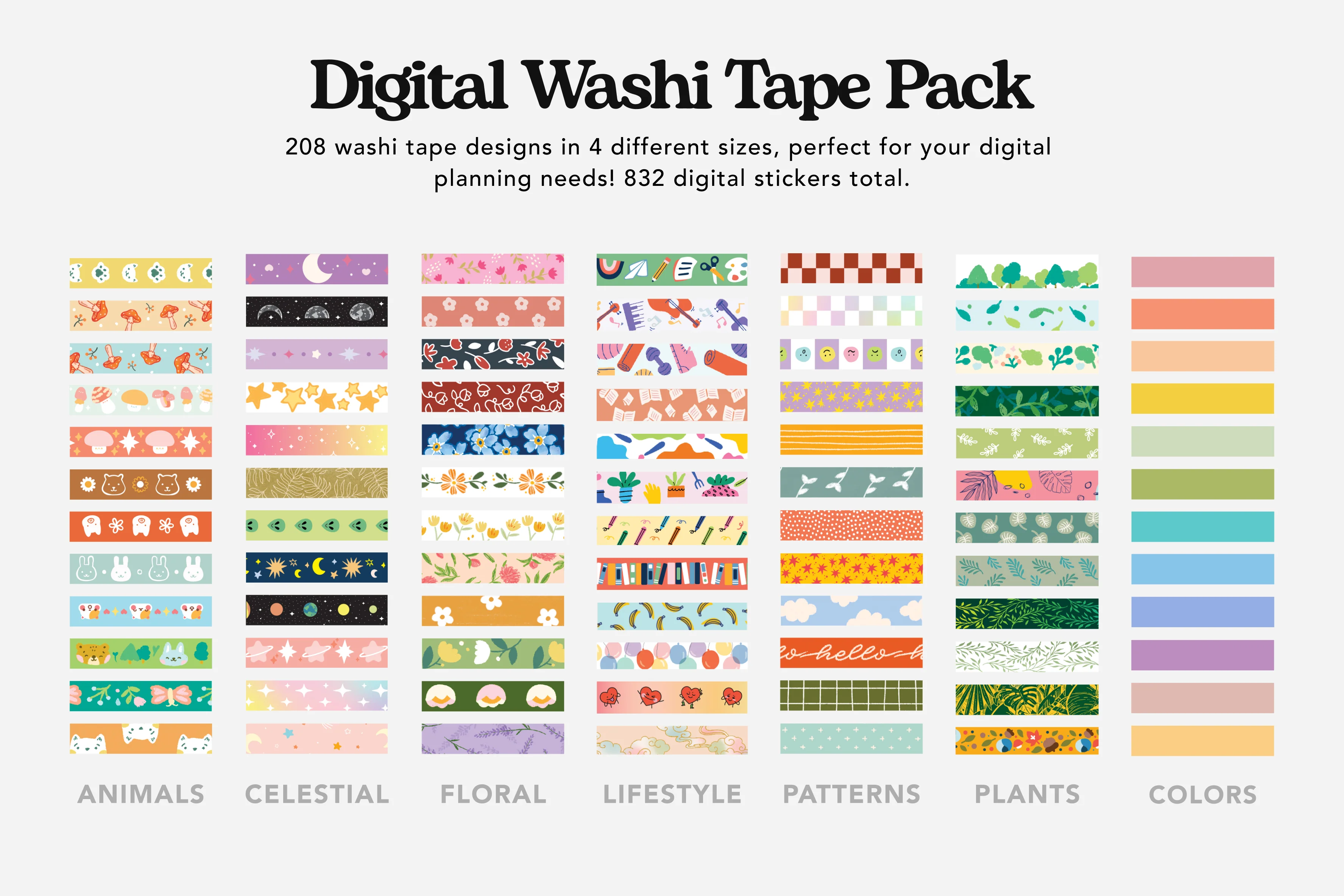 Digital Washi Tape Sticker Pack - Image 2