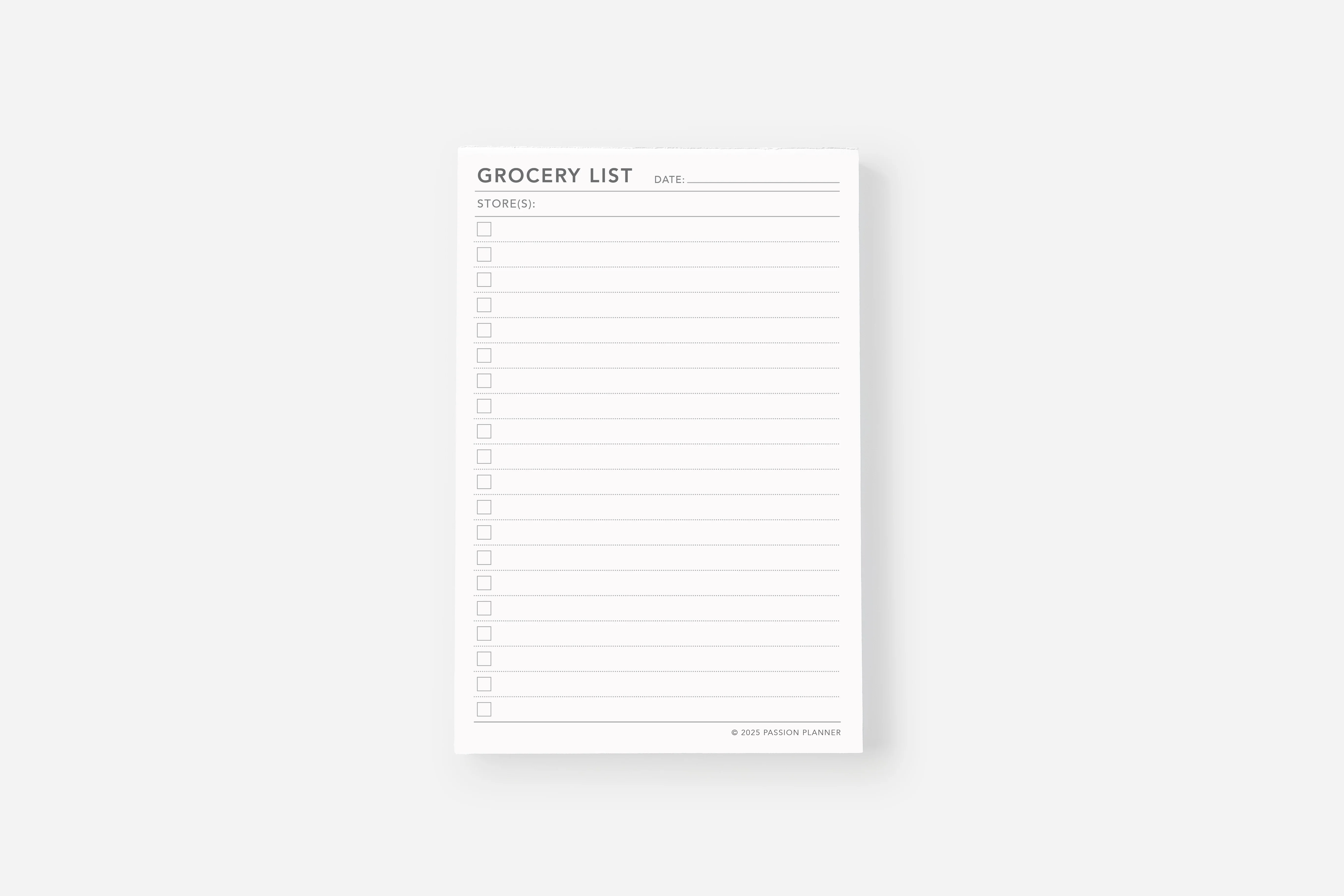 Notepad Insert - Grocery List