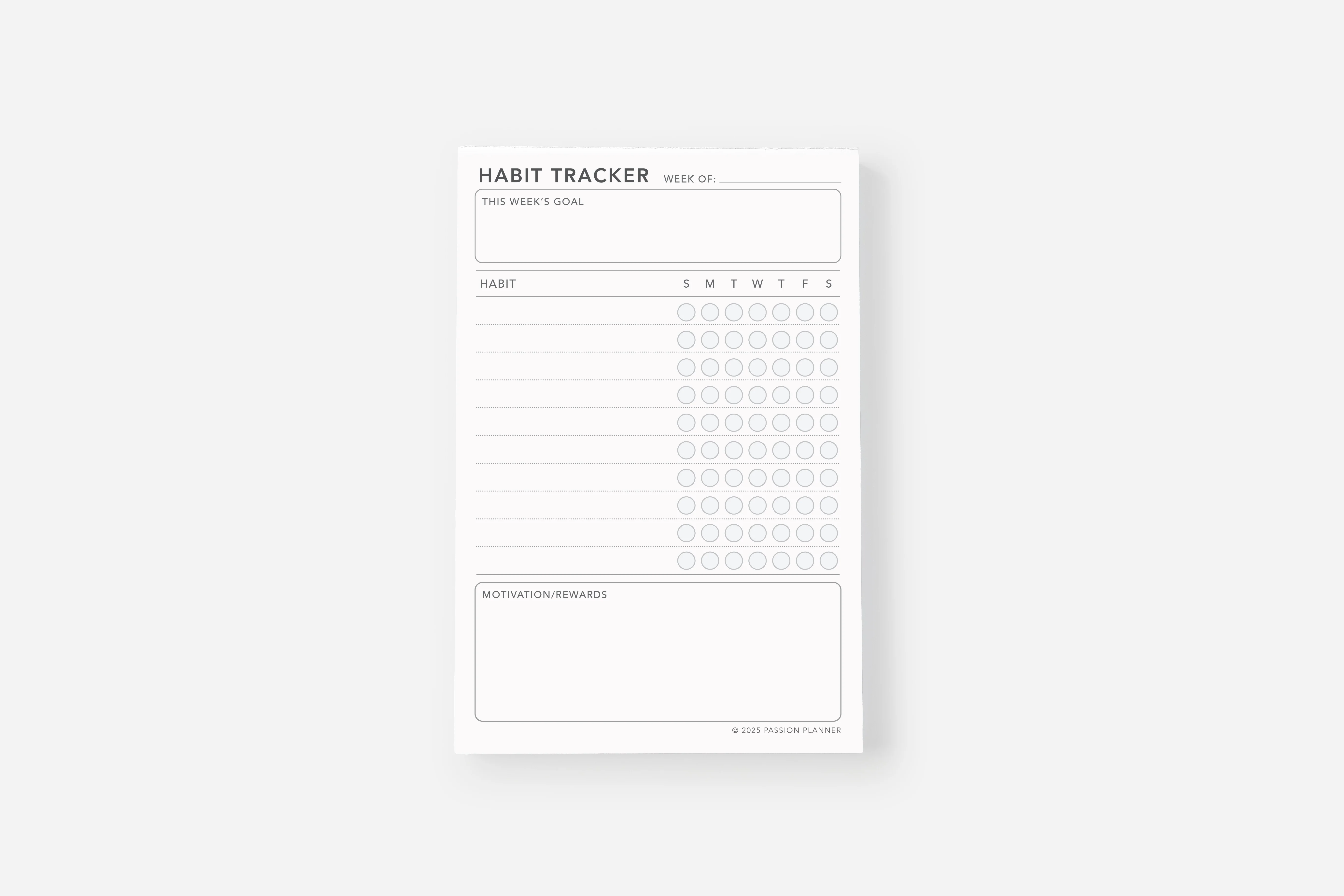 Notepad Insert - Habit Tracker