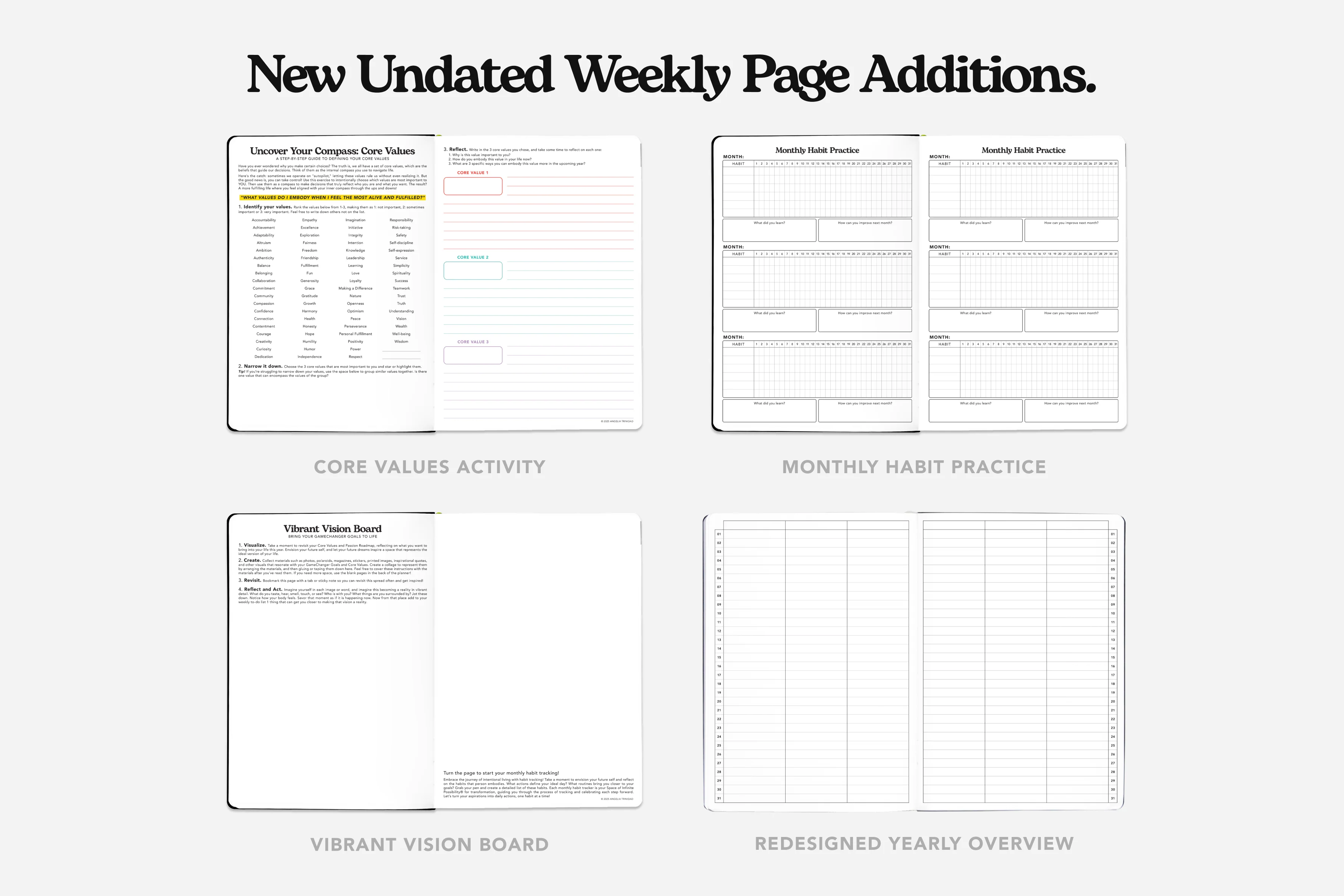 Weekly Undated Planner - Midnight Meadow - Image 3